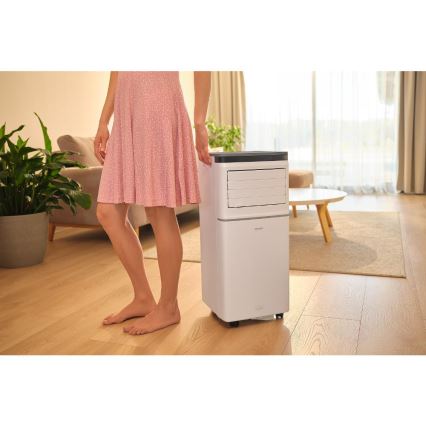 Sencor - Умен преносим климатик 3 в 1 с пълен комплект аксесоари, 815 W / 230 V, 8000 BTU, Wi‑Fi, бял + дистанционно управление