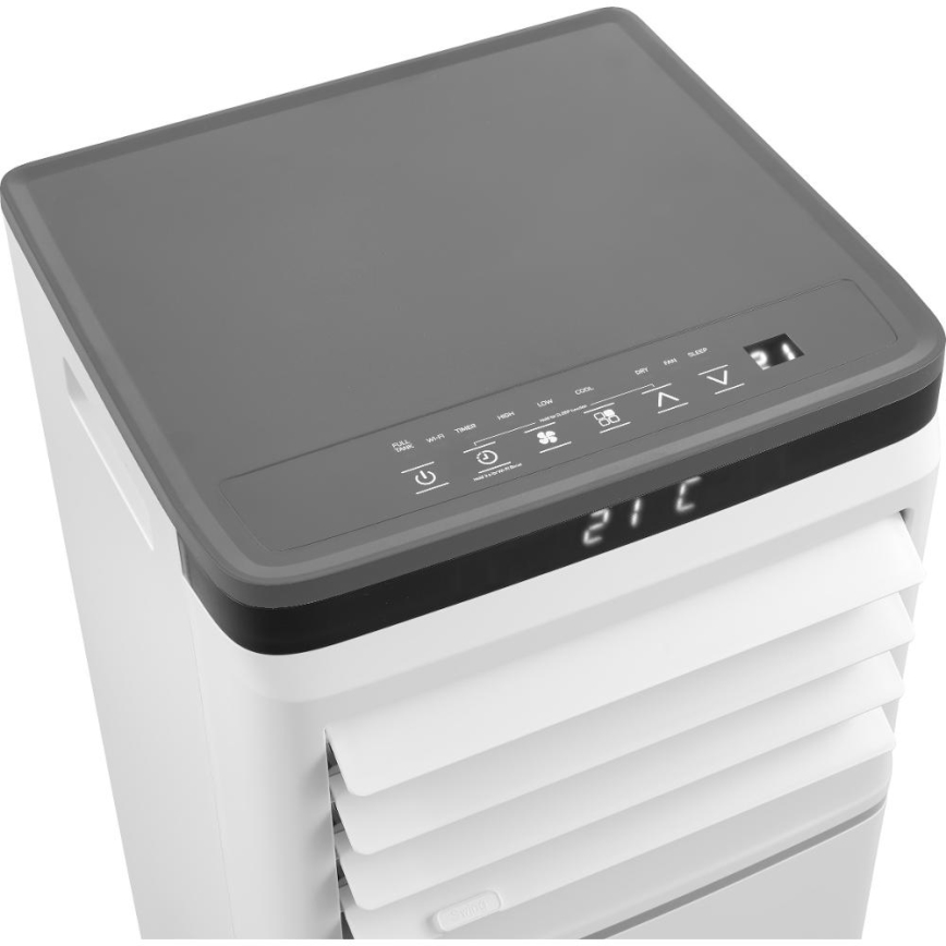 Sencor - Умен преносим климатик 3 в 1 с пълен комплект аксесоари, 815 W / 230 V, 8000 BTU, Wi‑Fi, бял + дистанционно управление
