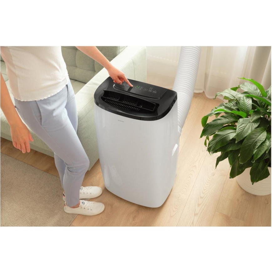Sencor - Смарт мобилен климатик 4 в 1 с пълен комплект аксесоари 1700W/230V 12000 BTU Wi-Fi бял + дистанционно управление