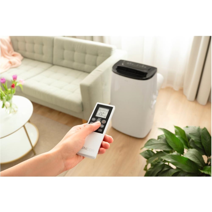 Sencor - Смарт мобилен климатик 4 в 1 с пълен комплект аксесоари 1700W/230V 12000 BTU Wi-Fi бял + дистанционно управление