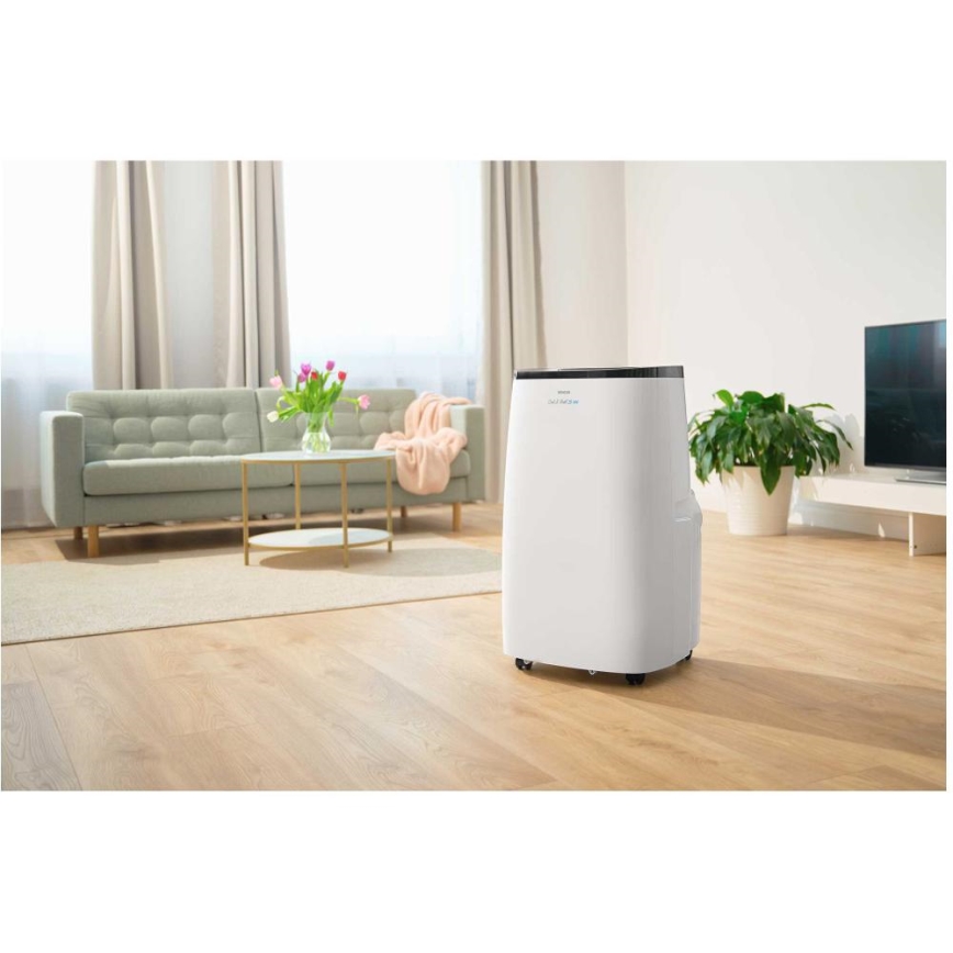 Sencor - Смарт преносим климатик 4 в 1 с пълен комплект аксесоари 1750W/230V 18000 BTU Wi-Fi бял + дистанционно управление