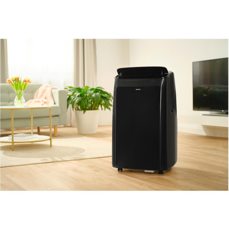 Sencor - Умен мобилен климатик 4 в 1 с пълен комплект аксесоари 900W/230V 9000 BTU Wi-Fi черен + дистанционно управление