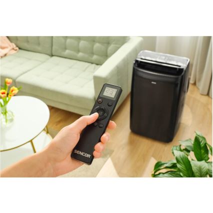 Sencor - Умен мобилен климатик 4 в 1 с пълен комплект аксесоари 900W/230V 9000 BTU Wi-Fi черен + дистанционно управление