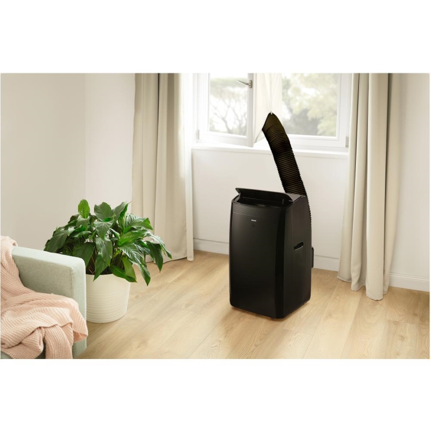 Sencor - Умен мобилен климатик 4 в 1 с пълен комплект аксесоари 900W/230V 9000 BTU Wi-Fi черен + дистанционно управление