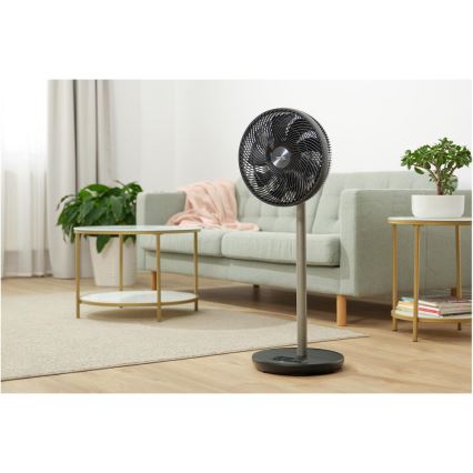 Sencor - Подов вентилатор 3D UltraSilent 26W/230V Wi‑Fi черен + дистанционно управление