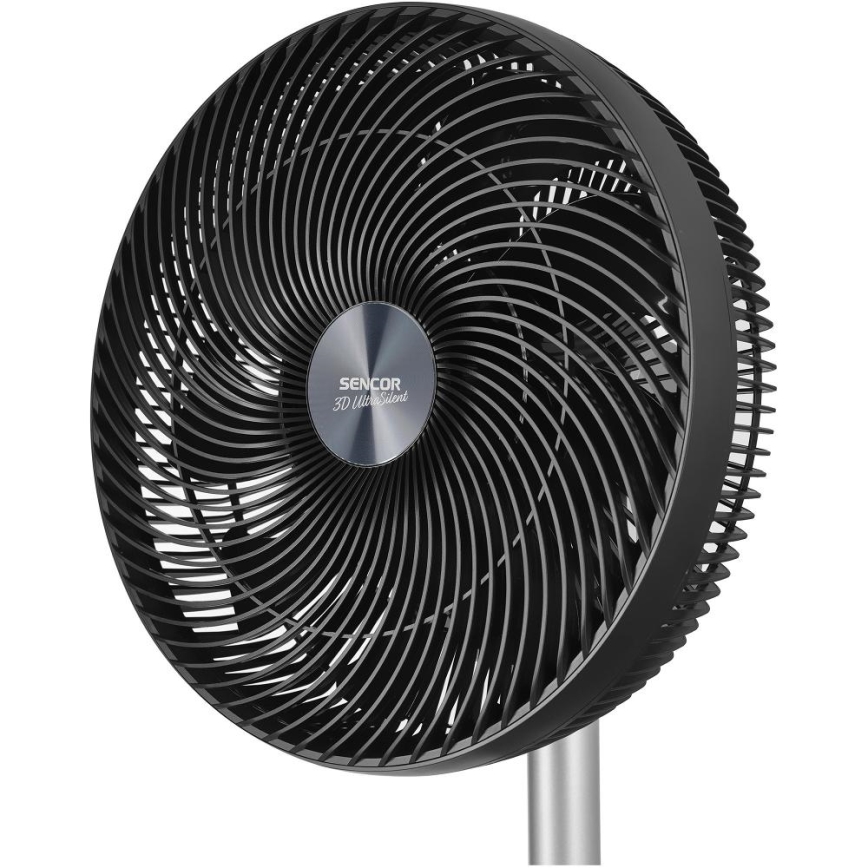 Sencor - Подов вентилатор 3D UltraSilent 26W/230V Wi‑Fi черен + дистанционно управление