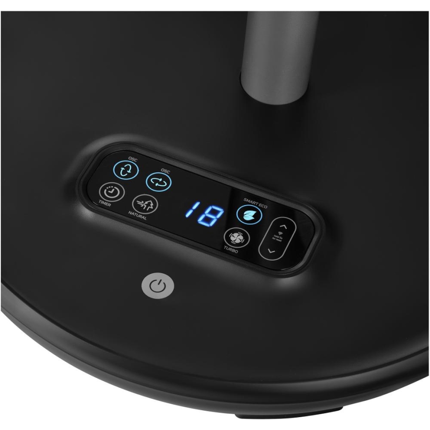 Sencor - Подов вентилатор 3D UltraSilent 26W/230V Wi‑Fi черен + дистанционно управление