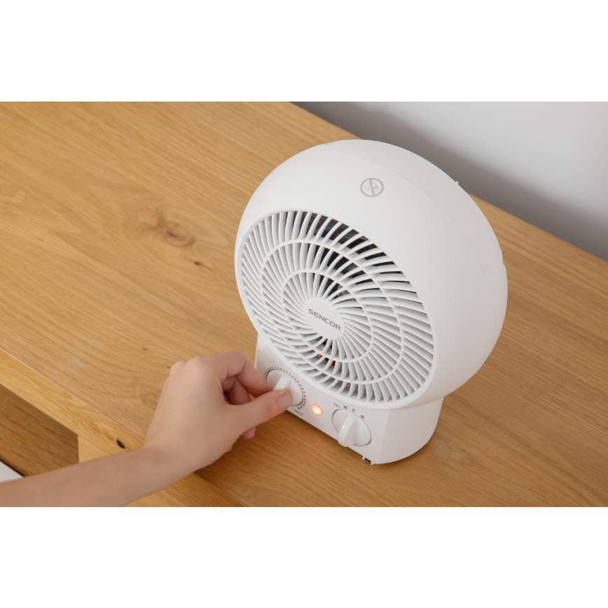 Sencor - Вентилатор с нагревателен елемент 1200/2000W/230V бял
