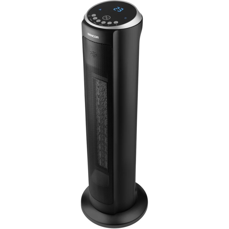 Sencor - Вентилатор с керамичен нагревател 1300/2200W/230V черен + дистанционно управление