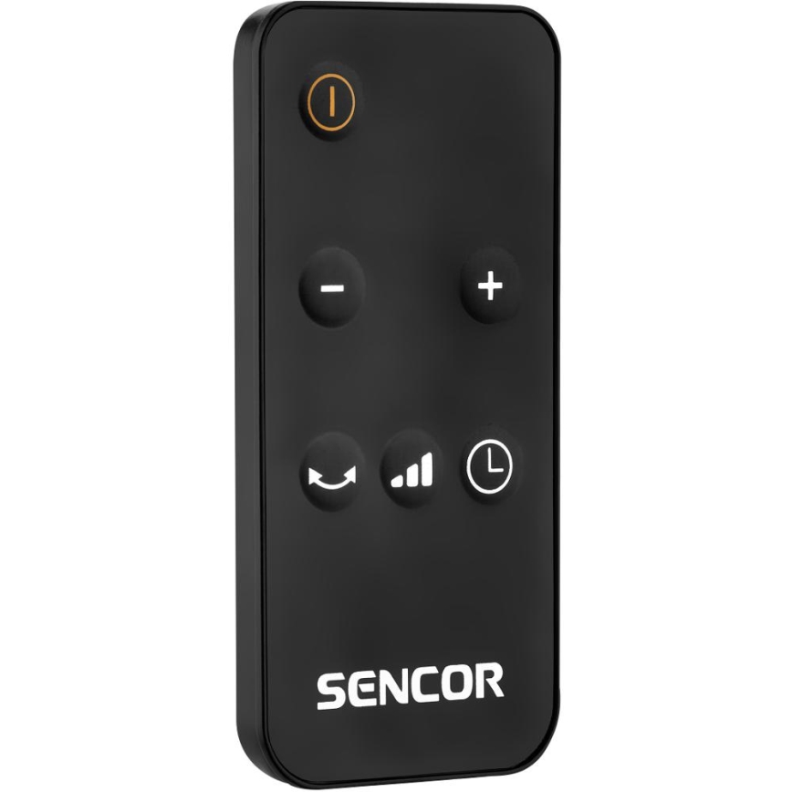 Sencor - Вентилатор с керамичен нагревател 1300/2200W/230V черен + дистанционно управление