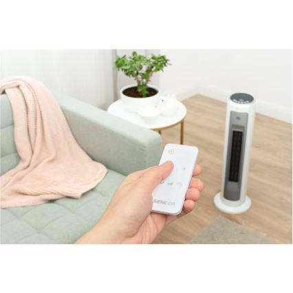 Sencor - Вентилатор с керамичен нагревател 2200W/230V Wi-Fi бял + дистанционно управление