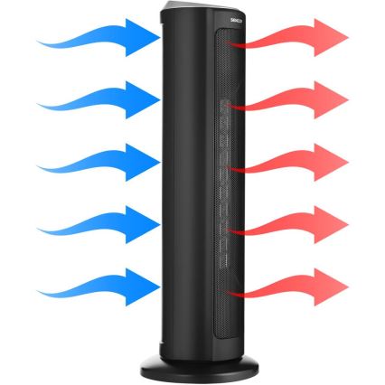 Sencor - Вентилатор с керамичен нагревател 1300/2200W/230V черен + дистанционно управление