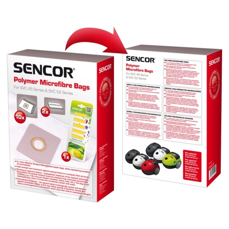 Sencor - К-кт 10бр. торбички + 5бр. ароматизатори + 2бр. микрофилтри за прахосмукачки