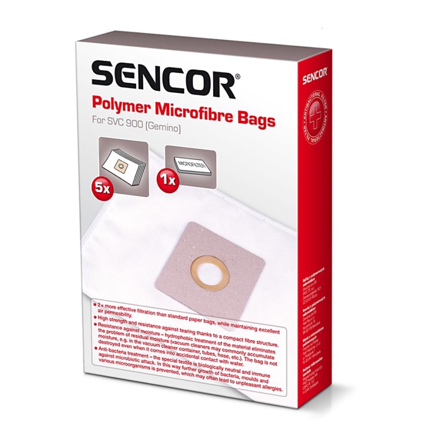 Sencor - К-кт 5бр. торбички + 1бр. микрофилтър за прахосмукачка