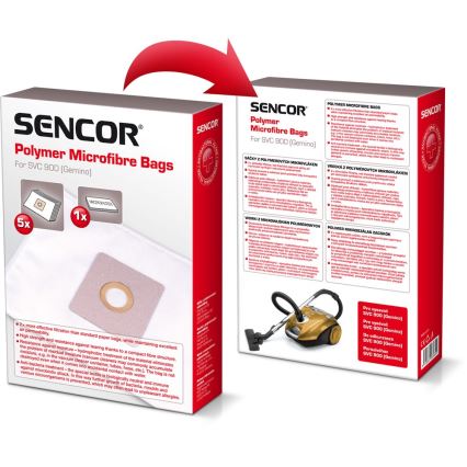 Sencor - К-кт 5бр. торбички + 1бр. микрофилтър за прахосмукачка