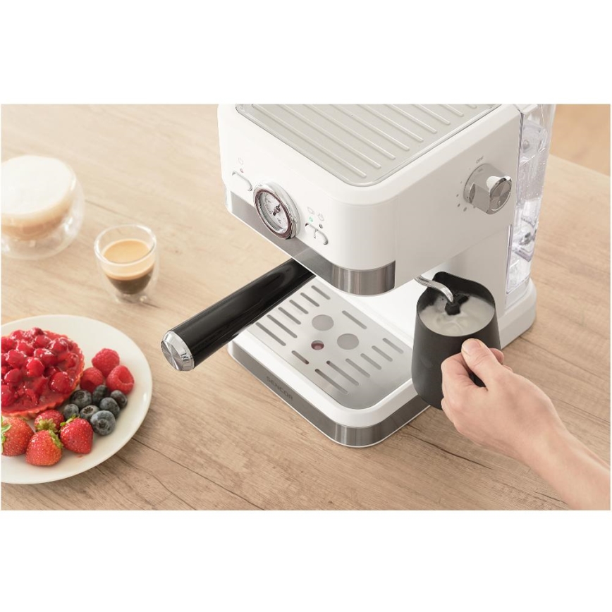 Sencor - Кафемашина с лост espresso 1050W/230V бял/матов хром