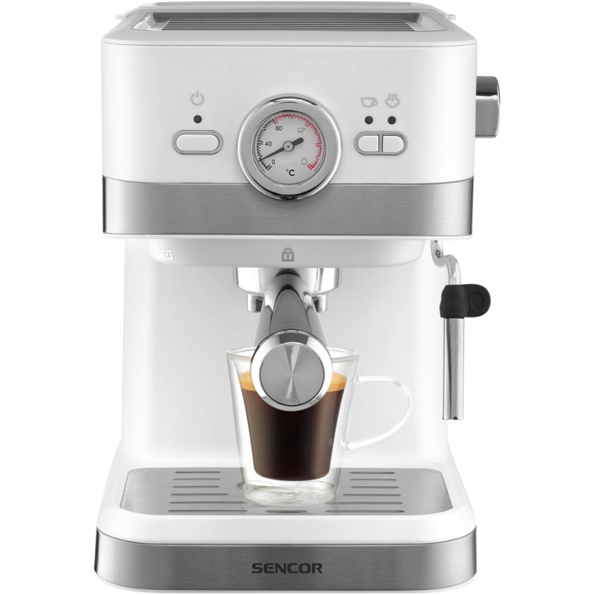 Sencor - Кафемашина с лост espresso 1050W/230V бял/матов хром