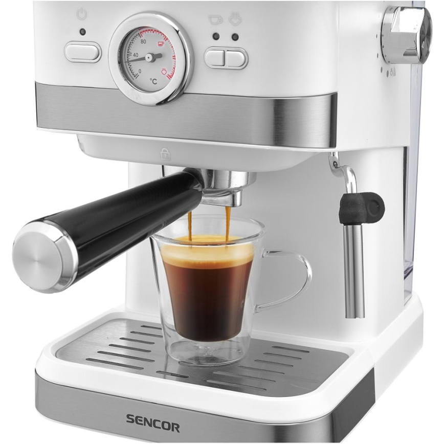Sencor - Кафемашина с лост espresso 1050W/230V бял/матов хром