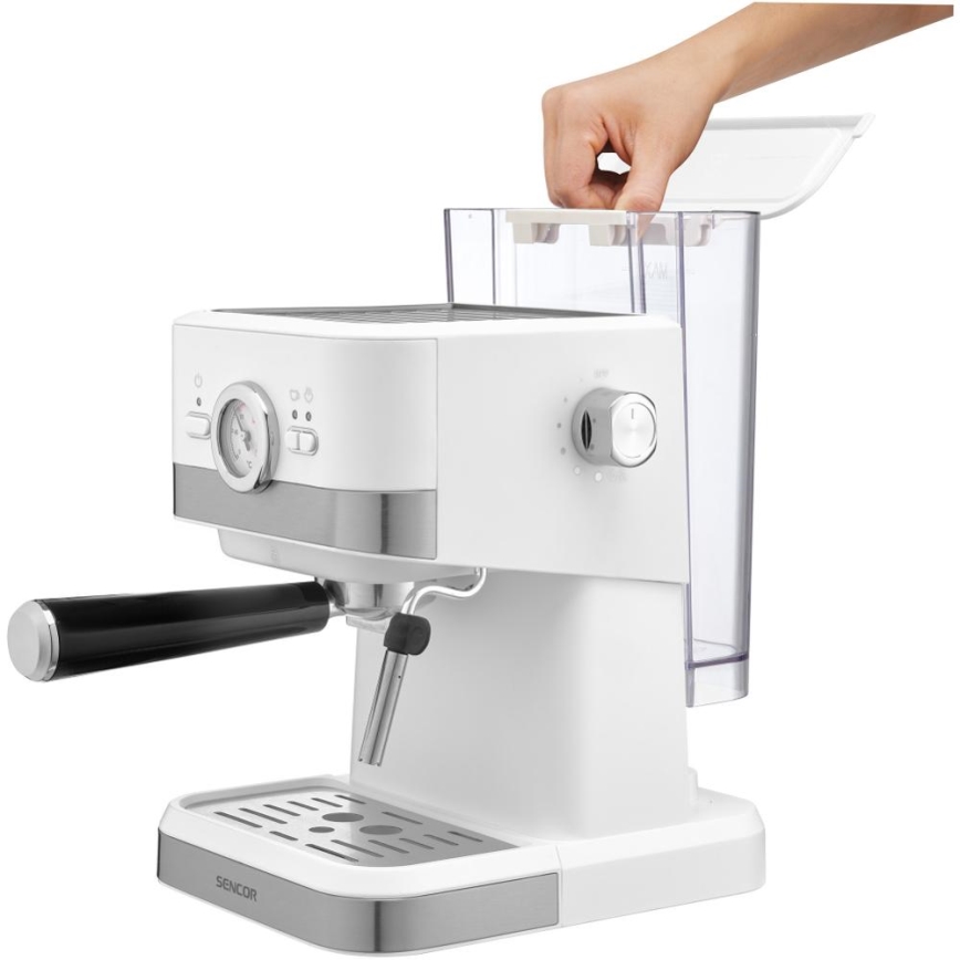 Sencor - Кафемашина с лост espresso 1050W/230V бял/матов хром