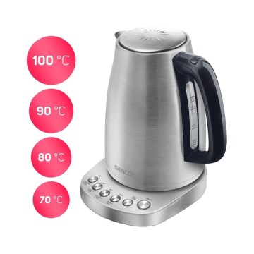 Sencor - Кана с терморегулация 1,7 л 2200W/230V неръждаема стомана