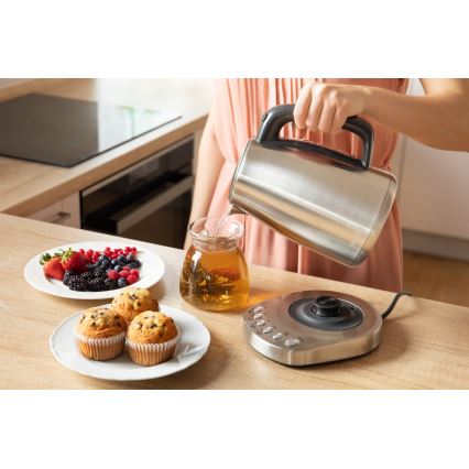 Sencor - Кана с терморегулация 1,7 л 2200W/230V неръждаема стомана