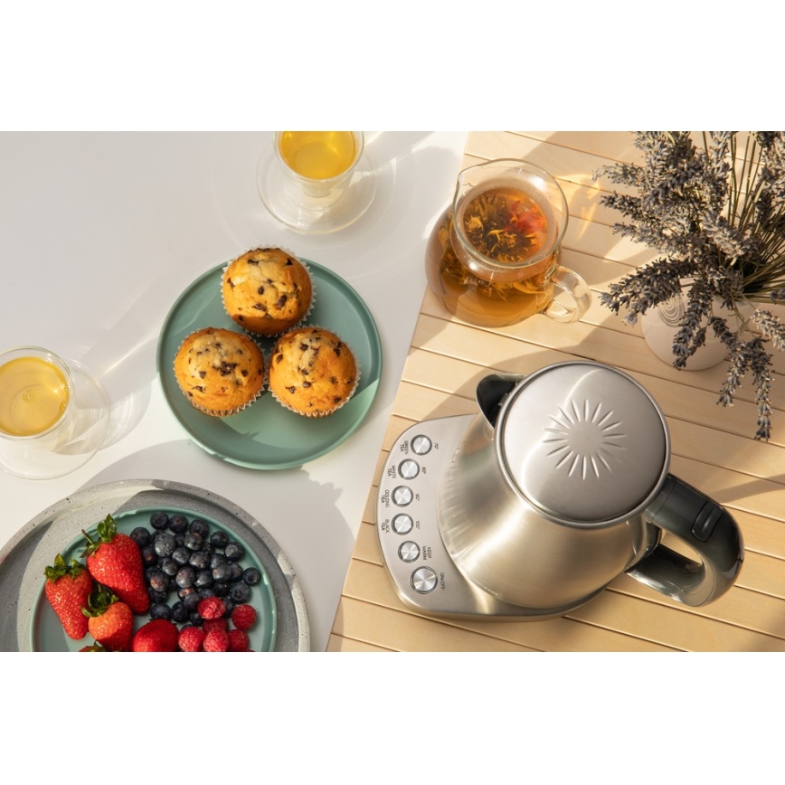 Sencor - Кана с терморегулация 1,7 л 2200W/230V неръждаема стомана