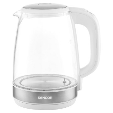 Sencor - Кана с терморегулация и LED подсветка 2 л 2200W/230V бяла