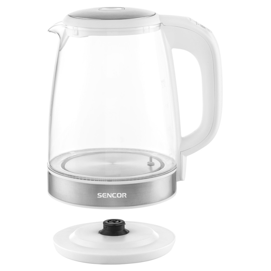 Sencor - Кана с терморегулация и LED подсветка 2 л 2200W/230V бяла