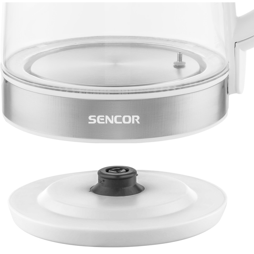 Sencor - Кана с терморегулация и LED подсветка 2 л 2200W/230V бяла