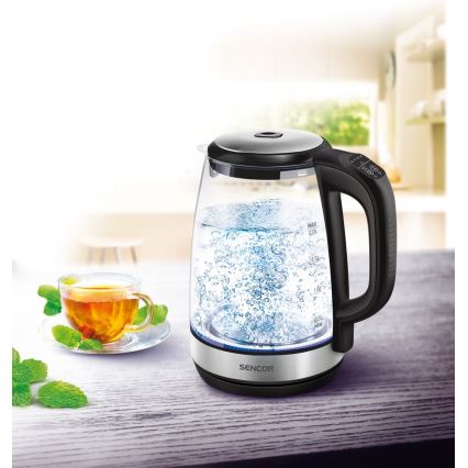 Sencor - Кана с терморегулация и LED подсветка 2 л 2200W/230V