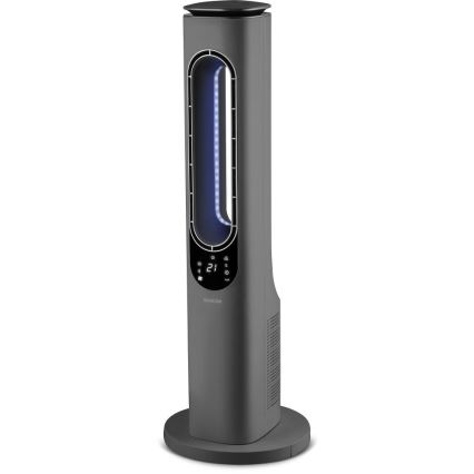 Sencor - Кулен безлопастен вентилатор с керамичен нагревател 1200/2000W/230V антрацит + дистанционно управление