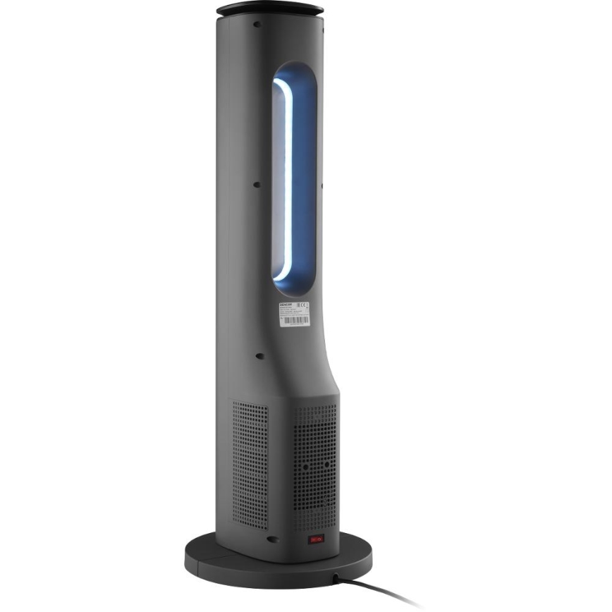 Sencor - Кулен безлопастен вентилатор с керамичен нагревател 1200/2000W/230V антрацит + дистанционно управление