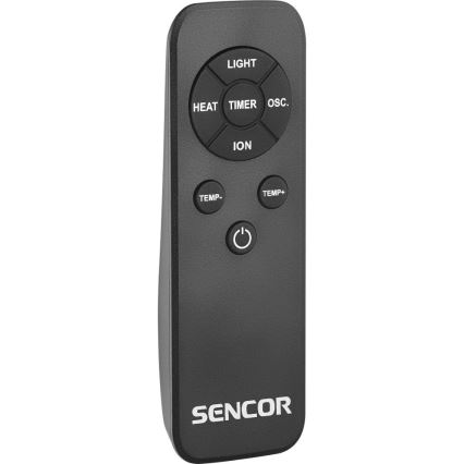 Sencor - Кулен безлопастен вентилатор с керамичен нагревател 1200/2000W/230V антрацит + дистанционно управление