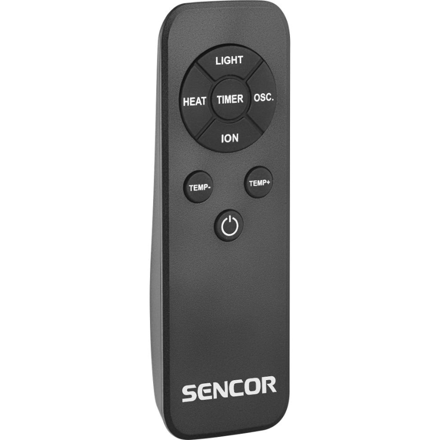 Sencor - Кулен безлопастен вентилатор с керамичен нагревател 1200/2000W/230V антрацит + дистанционно управление