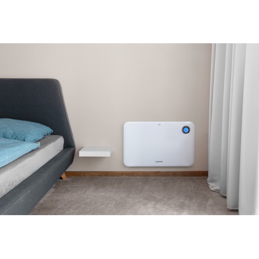 Sencor - Конвекционен нагревател с LCD дисплей и термостат 750W/1500W/230V IP24