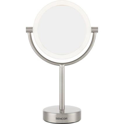 Sencor - Козметично огледало с LED подсветка LED/5W/230V неръждаем