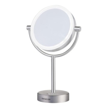 Sencor - Козметично огледало с LED подсветка LED/5W/230V неръждаема стомана