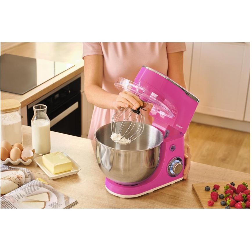 Sencor - Кухненски робот с купа от неръждаема стомана 1300W/230V розов