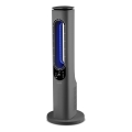 Sencor - Кулен безлопастен вентилатор с керамичен нагревател 1200/2000W/230V антрацит + дистанционно управление