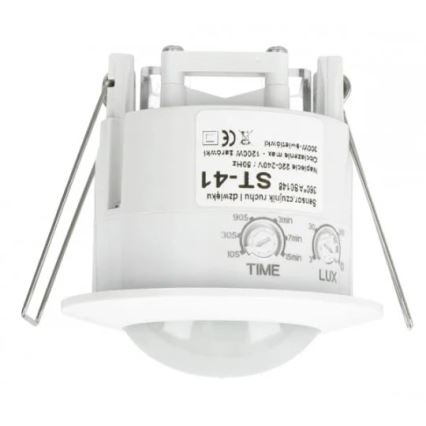 Сензор за движение и здрач ST41 360 ° бял