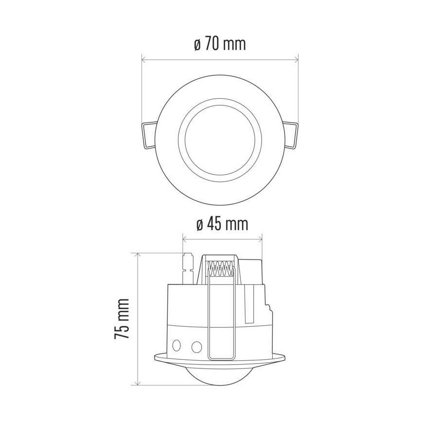 Сензор за движение на тавана PIR B 360 ° 1200W / 230V бял