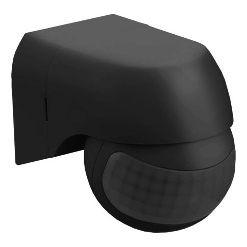 Сензор за движение PIR 180° IP44 черен