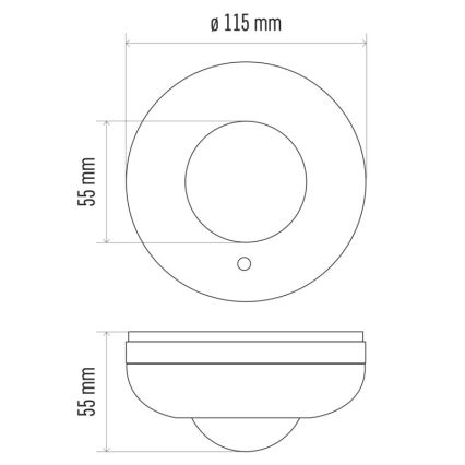 Сензор за движение PIR B 360 ° 1200W / 230V бял