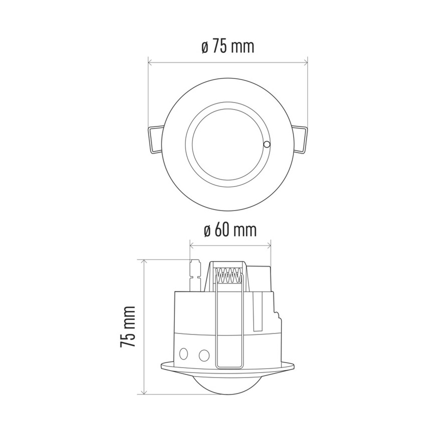 Сензор за движение за таван на микровълни MW B 360 ° 1200W / 230V бялý
