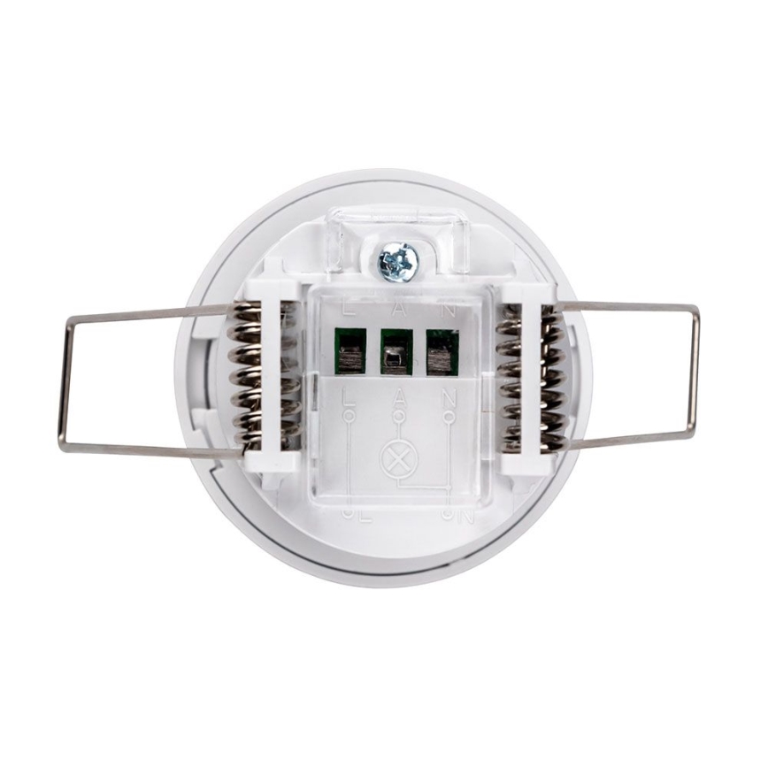 Сензор за движение за вграждане PIR 360° 400W/230V бял