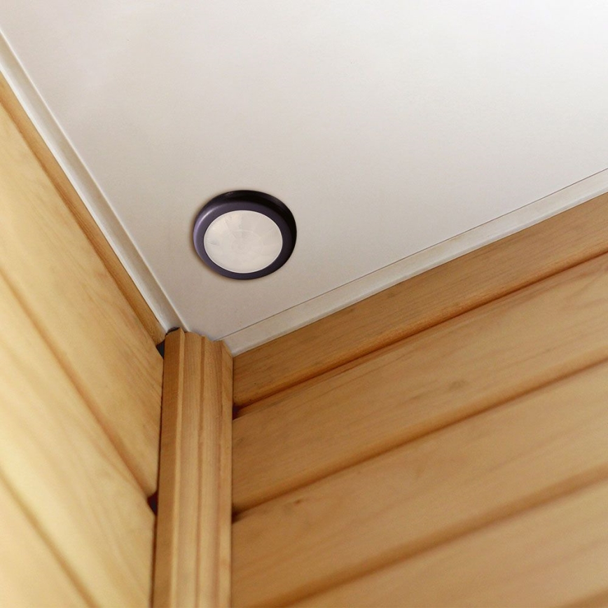 Сензор за движение за вграждане PIR 360° 400W/230V черен