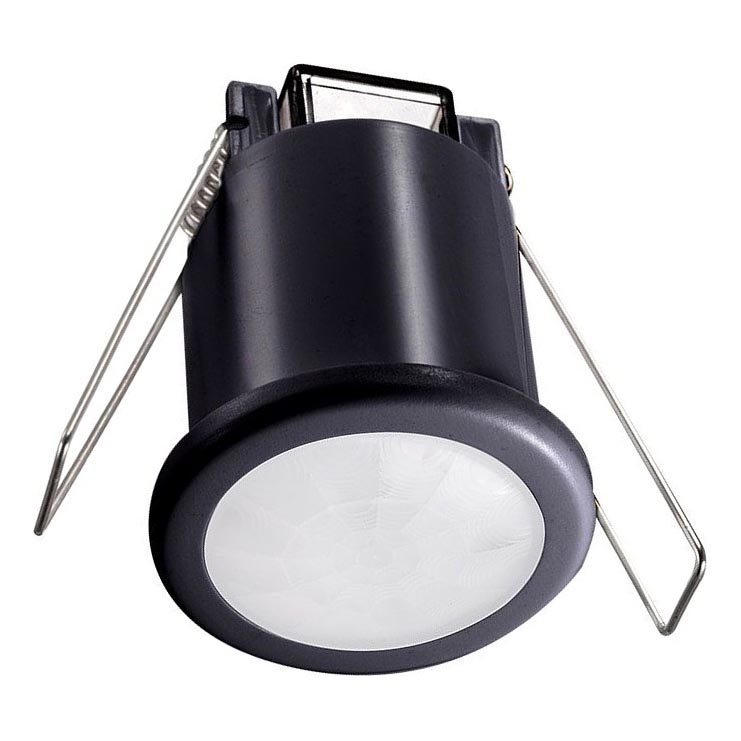 Сензор за движение за вграждане PIR 360° 400W/230V черен