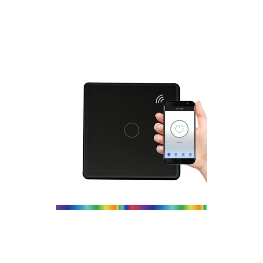 Сензорен превключвател 1-полюсен SMART 800W/230V черен Wi-Fi Tuya