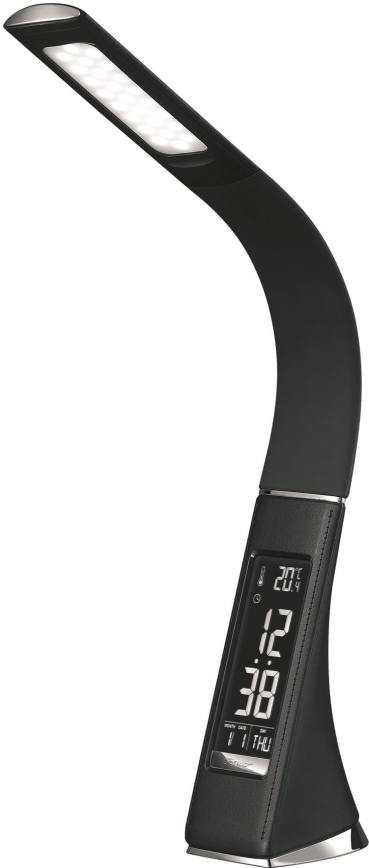 Сензорна димируема LED настолна лампа с дисплей, 10W/5V, черна