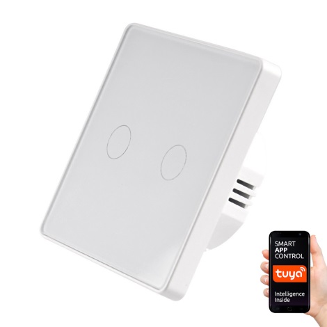 Сензорен превключвател 2-полюсен SMART 2x800W/230V бял  Wi-Fi Tuya